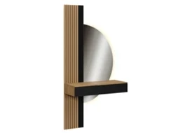 Coiffeuse Melina, 100cm Com Espelho Led, Carvalho/preto, Vicco 58445