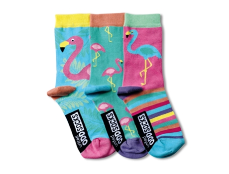 Meias Flamingos Conjunto de 3 Meias Divertidas