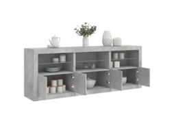 Vidaxl Aparador Com Luzes Led 181,5x37x67 Cm Cinzento Cimento