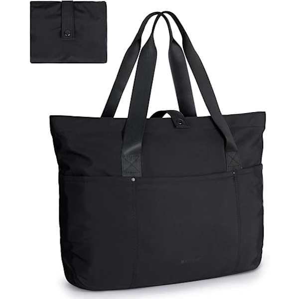 Bolsa Tote AQUAFORGE Dobrável com Zíper, Ombro, Grande, Alça Superior, Viagens, Trabalho