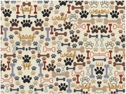 Manta de Flanela Macia e Quente com Estampa Pata Cachorro em Formato Osso 203 X 152 Cm, Macio, Quente, Ideal P