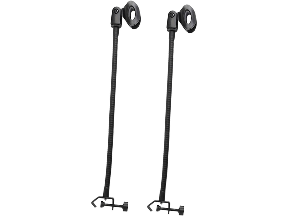 Clipe para Microfone Tipo C, Suporte Flexível de Metal Preto, Conjunto de 2 Peças, Ajustável e Portátil. SFUSHOS