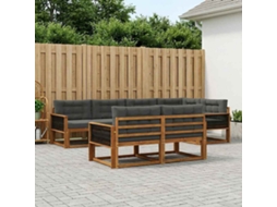 Vidaxl Conjunto De Sofás Para Exterior 8 Unid. Natural E Antracite