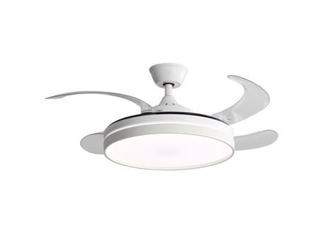 Ventoinha de Teto KLACK com Luz Led Hélices Retráteis de 106 Cm Silenciosa Função Frio-Calor
