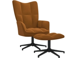 Relaxing Chair With Stool, Relaxing Chairs With Stools Vidaxl Marrom Veludo