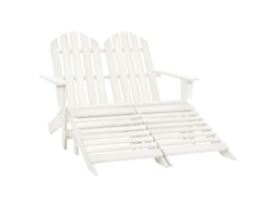 Cadeira De Jardim Otomano Adirondack 2 Lugares Abeto Branco Dkd Home Decor