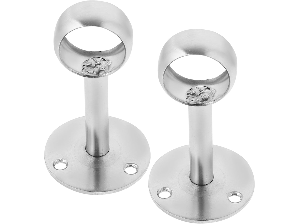 Suporte Para Varão De Cortina Chuveiro Sherchpry, Compacto, Para Parede, 2 Peças, Em Aço Inoxidável, Com Encaixe De