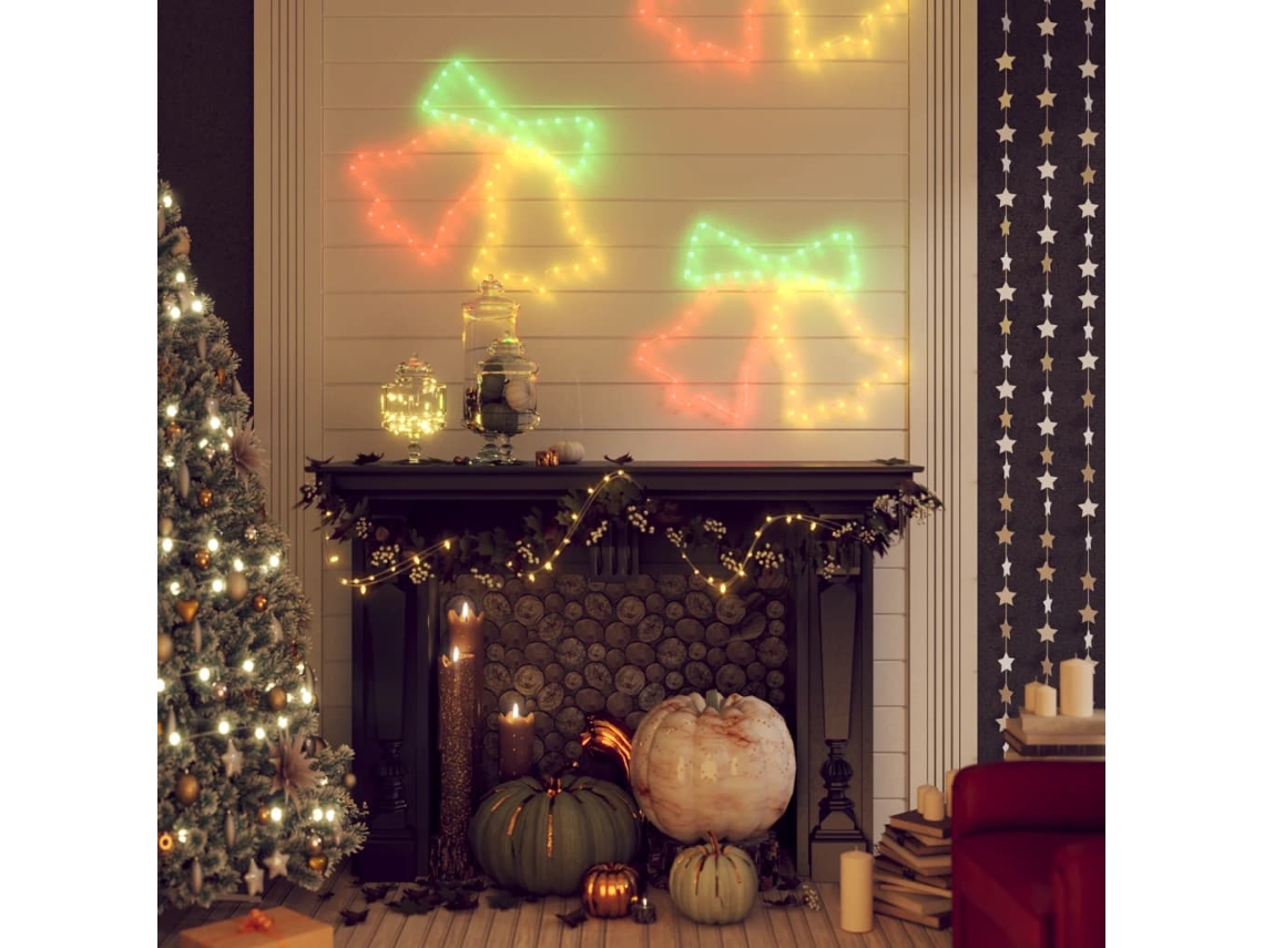 Vidaxl Figuras De Sinos De Natal Com 72 Luzes Led 3 Pcs 50x56 Cm