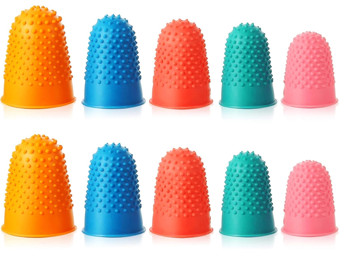 10 Pontas De Silicone, Pontas De Dedo Grossas E Reutilizáveis