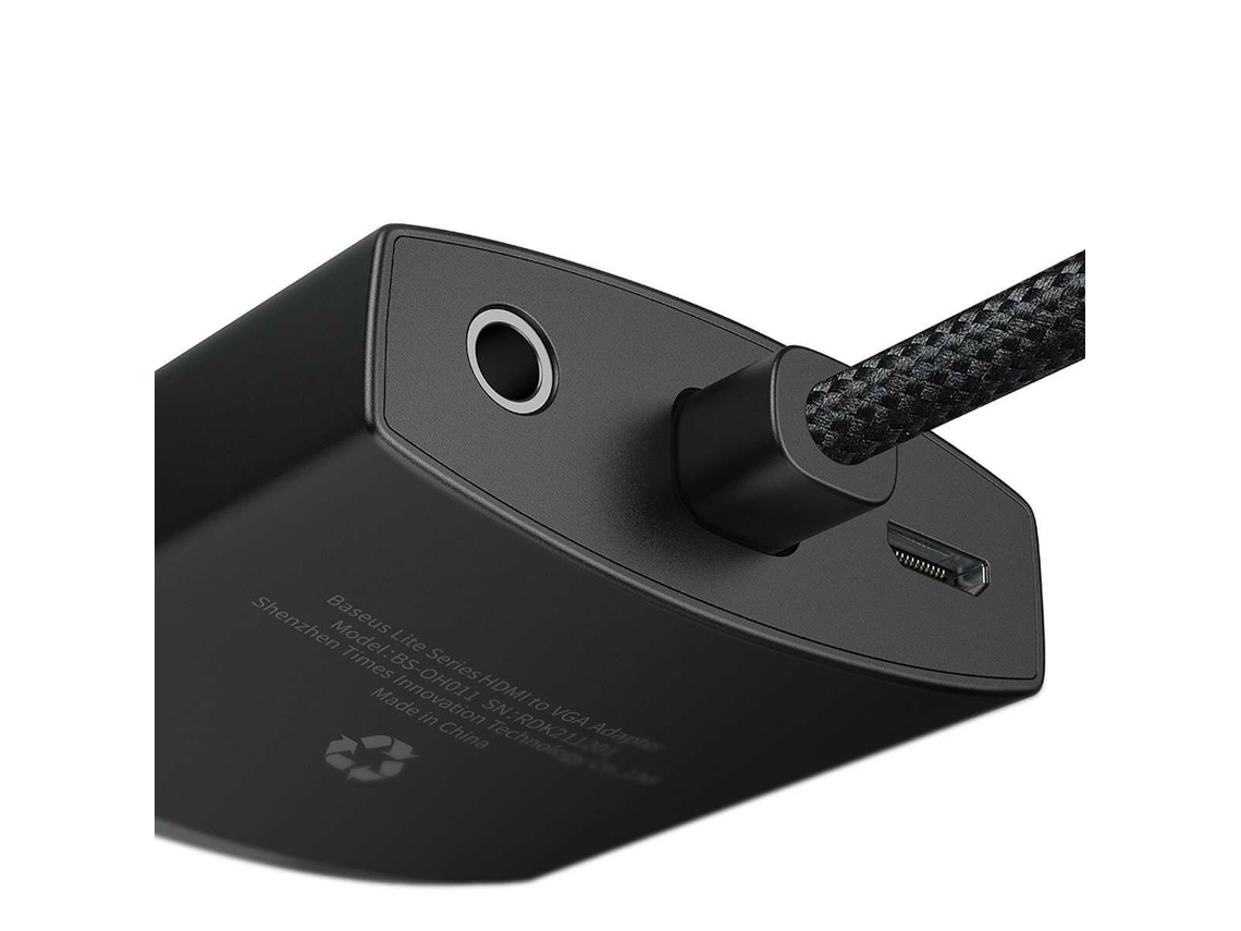 Adaptador de Ficha Hdmi/Vga Fonte de Alimentação Mini Jack 3,5 Mm ...