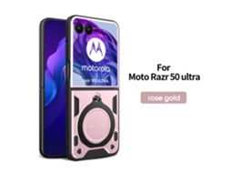 Capa Magnética Para Celular Com Suporte De Janela De Pressãomoto Razr 50/razr 2024 Rosa