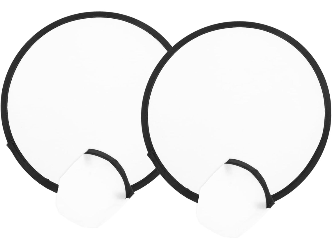 Éventail Japonerie Pliant Rond Bla, Lote De 2 Peças