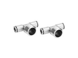 Laxiscreed Conector Pneumático Triplo Em Cobre Niquelado De 8mm Com Rosca Bspp Para Ligações Rápidas