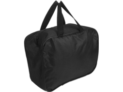 Bolsa organizadora para bomba de pneu de carro, em tecido preto.