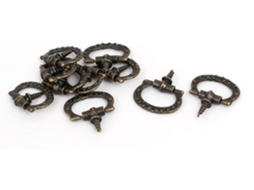 Caixa de Joias, Caixa de Presente, Puxador de Metal, Tom Bronze, 26 Mm X 23,5 Mm X 5,5 Mm, 10 CHABERLU