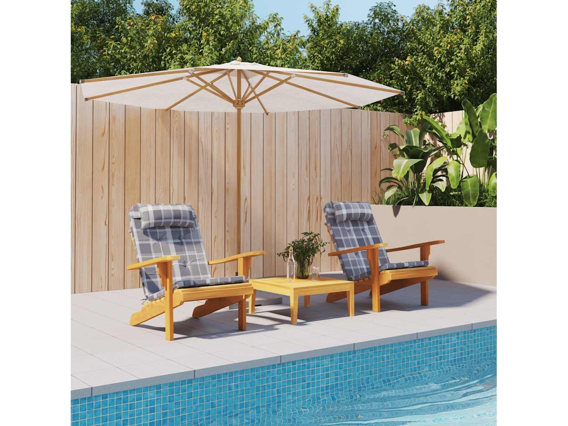 Vidaxl Almofadões Cadeira Adirondack 2 Pcs Tecido Oxford Xadrez Cinza
