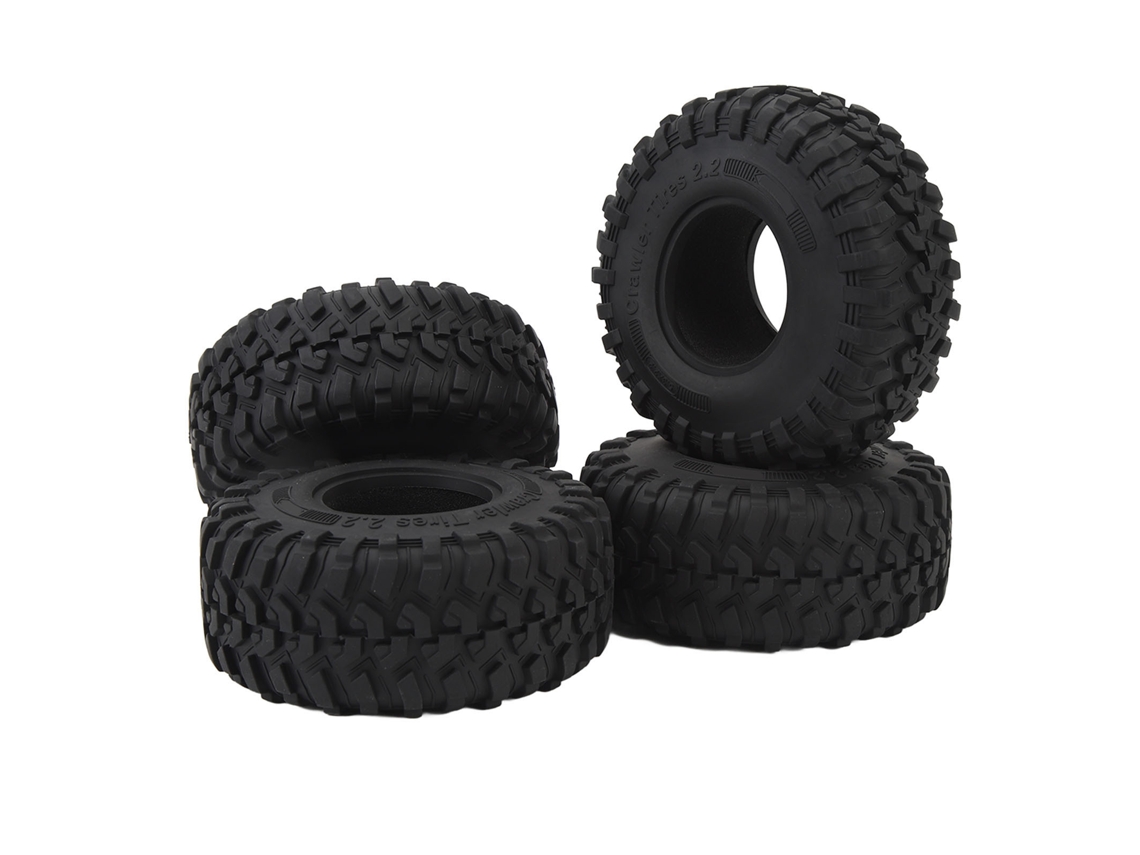 4pcs Pele De Pneu De Borracha Rc 2.2 Polegadas Para Carro Crawler Rc Scx10 1/10 Resistente À Abrasão