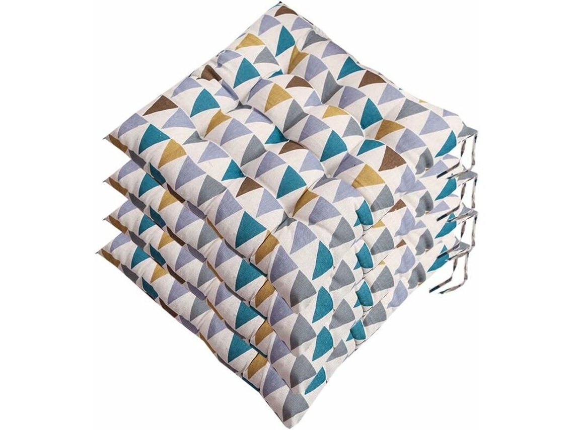 Conjunto de 4 Almofadas Portáteis para Assento, 40x40cm, Multicoloridas AQUAFORGE