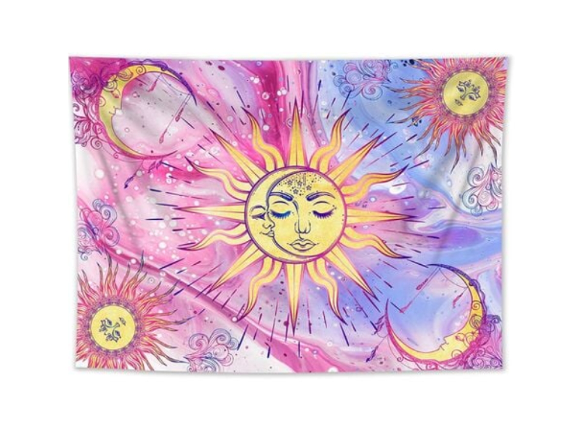 Pano Decorativo Mármore Rosa Pano De Parede Tie Dye Decoração De Quarto
