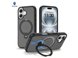 Nova Capa Para Celular Com Suporte Magnético E Rotação De 360°preto - Iphone 17