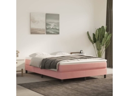 Vidaxl Estrutura De Cama Com Molas 140x190 Cm Veludo Rosa