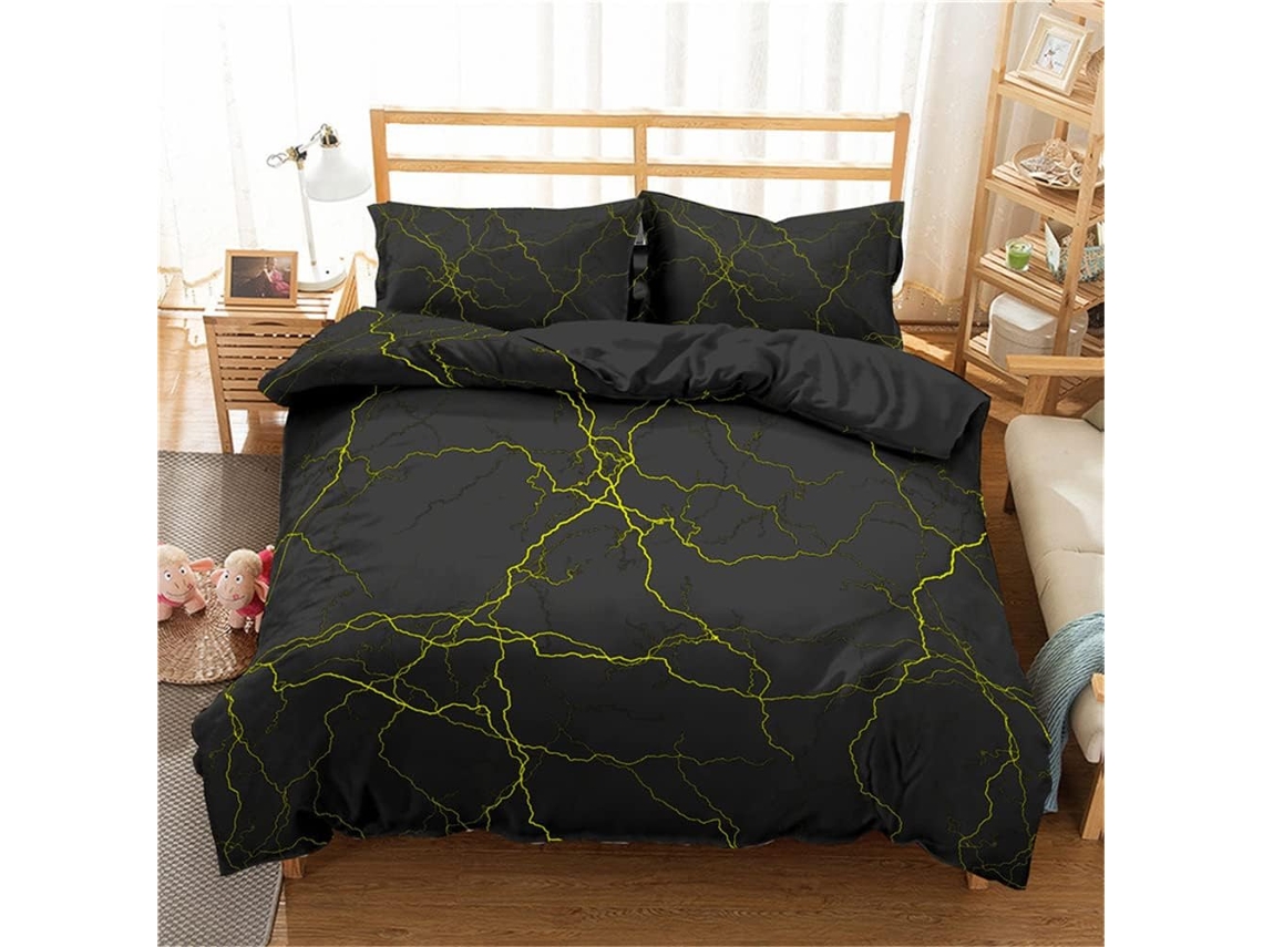 Capa de Edredom Lightning Microfibra com Fronha 220x240 Cm, 135x200 Cm S/MARCA