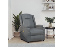 Vidaxl Poltrona De Massagens Couro Artificial Antracite