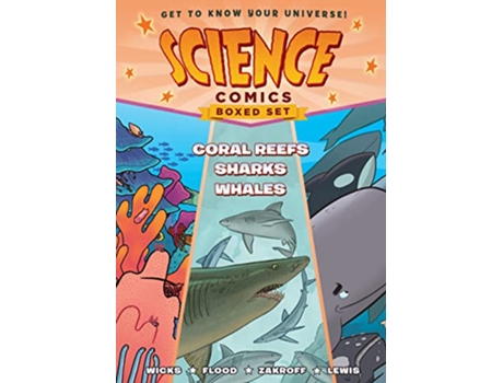 Livro Science Comics Boxed Set Coral Reefs, Sharks, and Whales de Maris Wicks, Joe Flood et al. (Inglês)