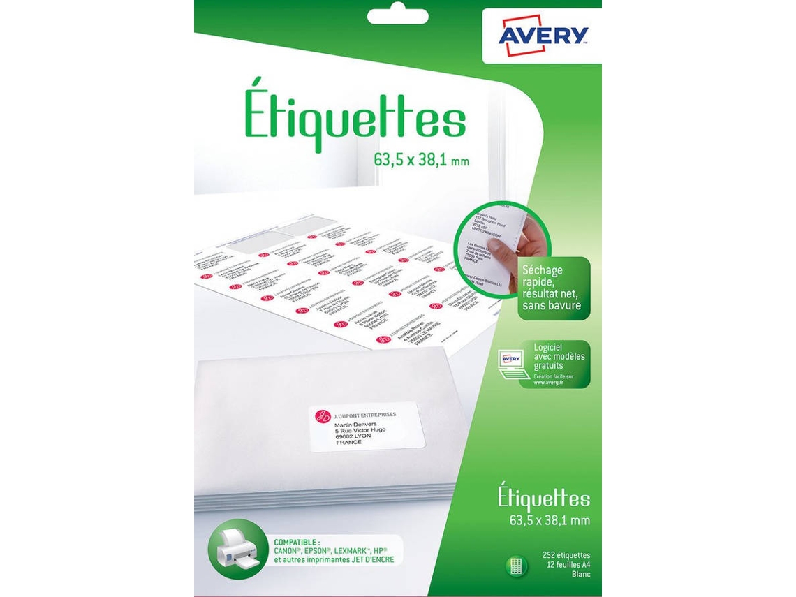 Etiquetas Autocolantes AVERY J8160-12