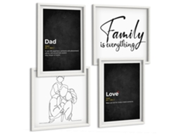 Composição De Quadros Valores Familiares Amor Proximidade Espelharte (4 Peças)