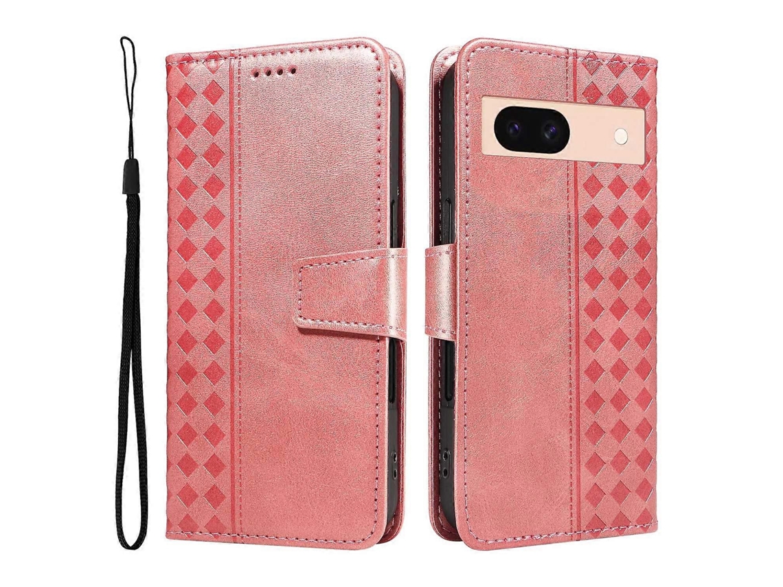 Capa De Couro Com Suporte E Alça Para Google Pixel 8a