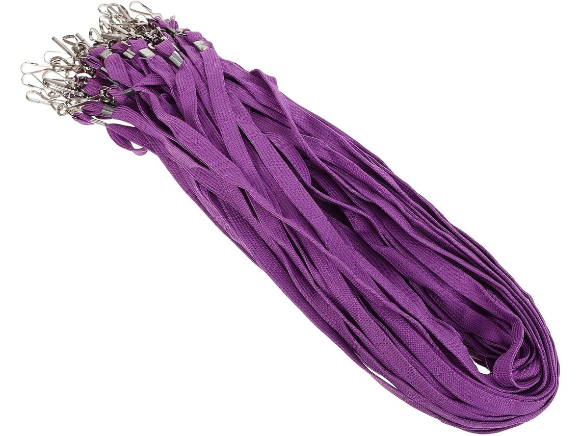 Lurelia Porta-crachá Com Clipe Com Cordão Em Metal E Poliéster Roxo Para Escritório E Escola