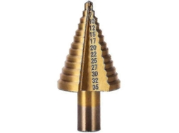 Broca escalão profissional de titânio para metal, dourada, 72mm, resistente à corrosão e calor