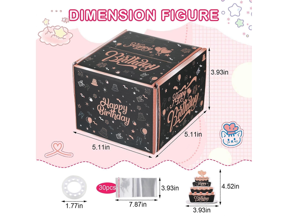 Caixa De Presente Preta Diy De Papel Premium Para Montagem Fácil E Confiável, Ideal Para Embalar Presentes Em Dinheiro. Aquaforge
