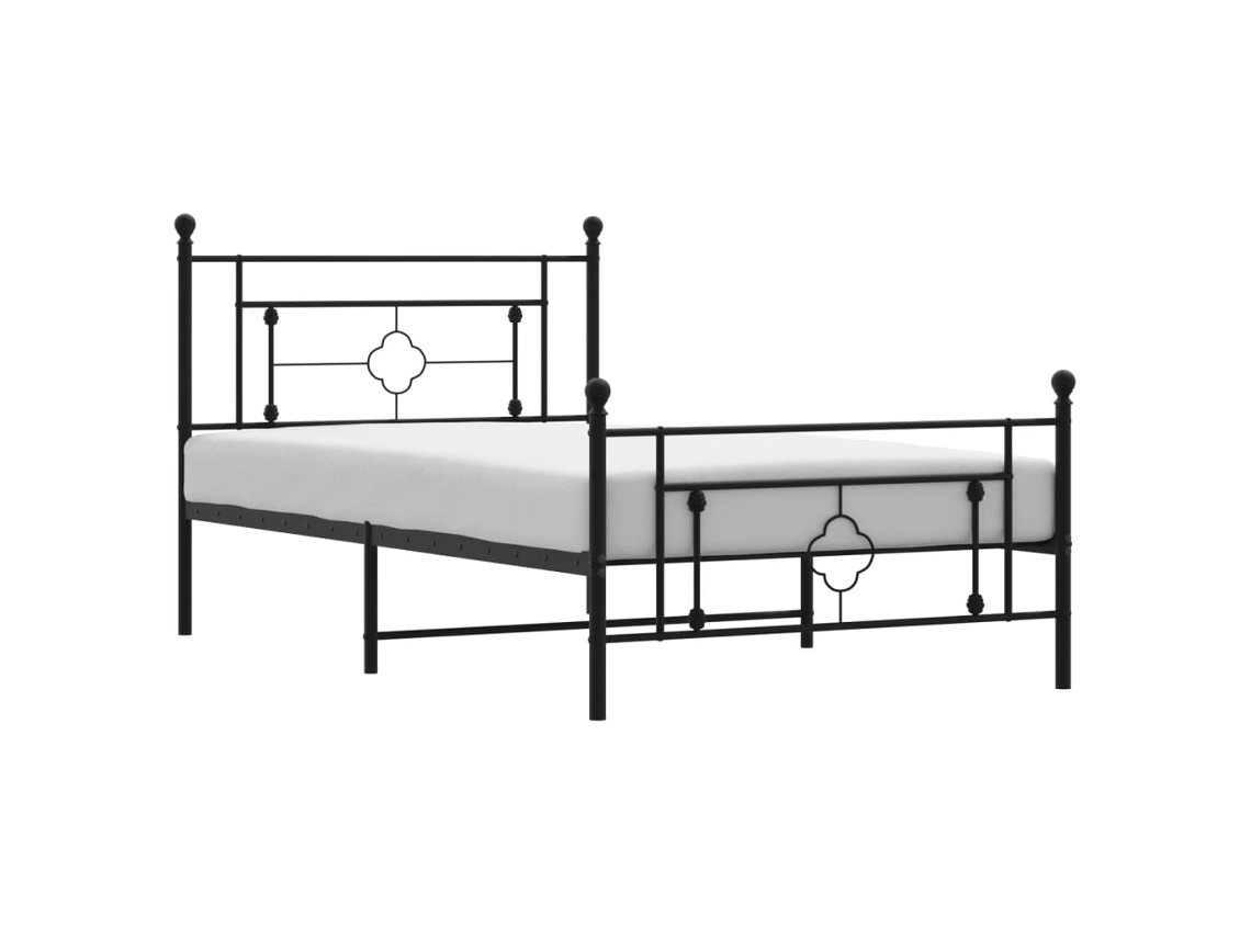 Estrutura de Cama com Cabeceira e Pés Metal Preto MAISON EXCLUSIVE 107x203 cm