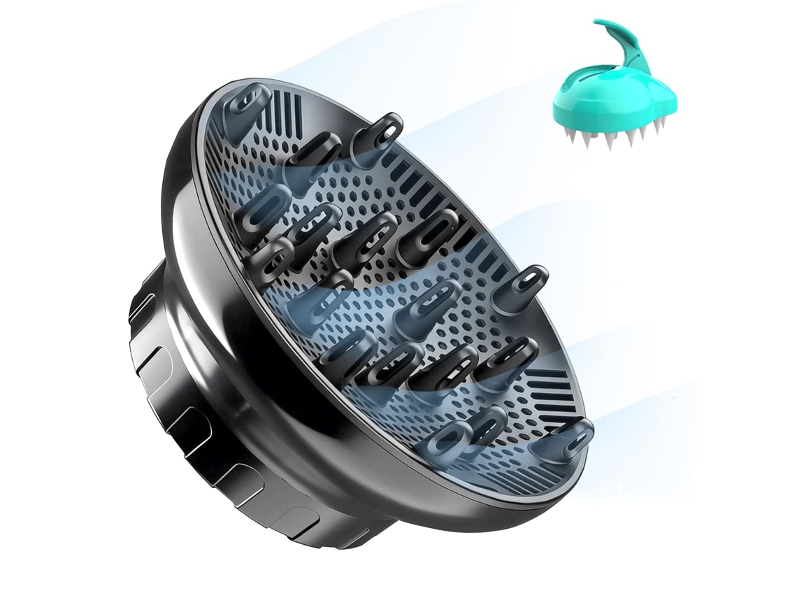 Bocal Difusor Universal, Para Secadores De Cabelo Com Diâmetro De 1,4 A 3,1 Polegadas Preto Panoona
