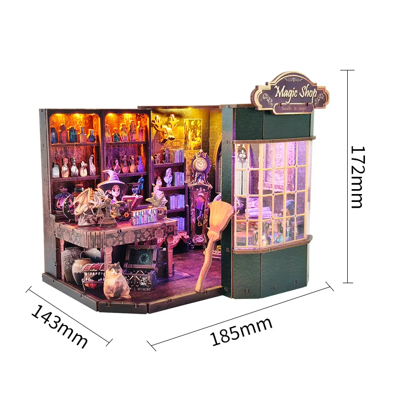 Kit para Montar uma Mini Loja Mágica. Modelo 3d de Loja de Madeira com Tema de Fantasia. MDUG