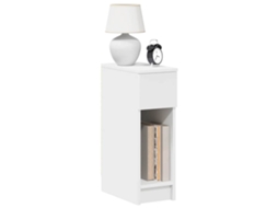 Vidaxl Mesa De Cabeceira Com Gaveta 20x36x60 Cm Branco