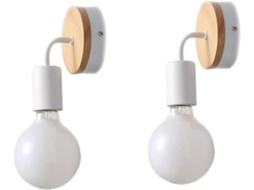 Conjunto de 2 Luzes Noturnas E27 para Quarto, Brancas. SFUSHOS