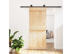 Vidaxl Porta Deslizante 85 X 210 Cm Natural E Preto