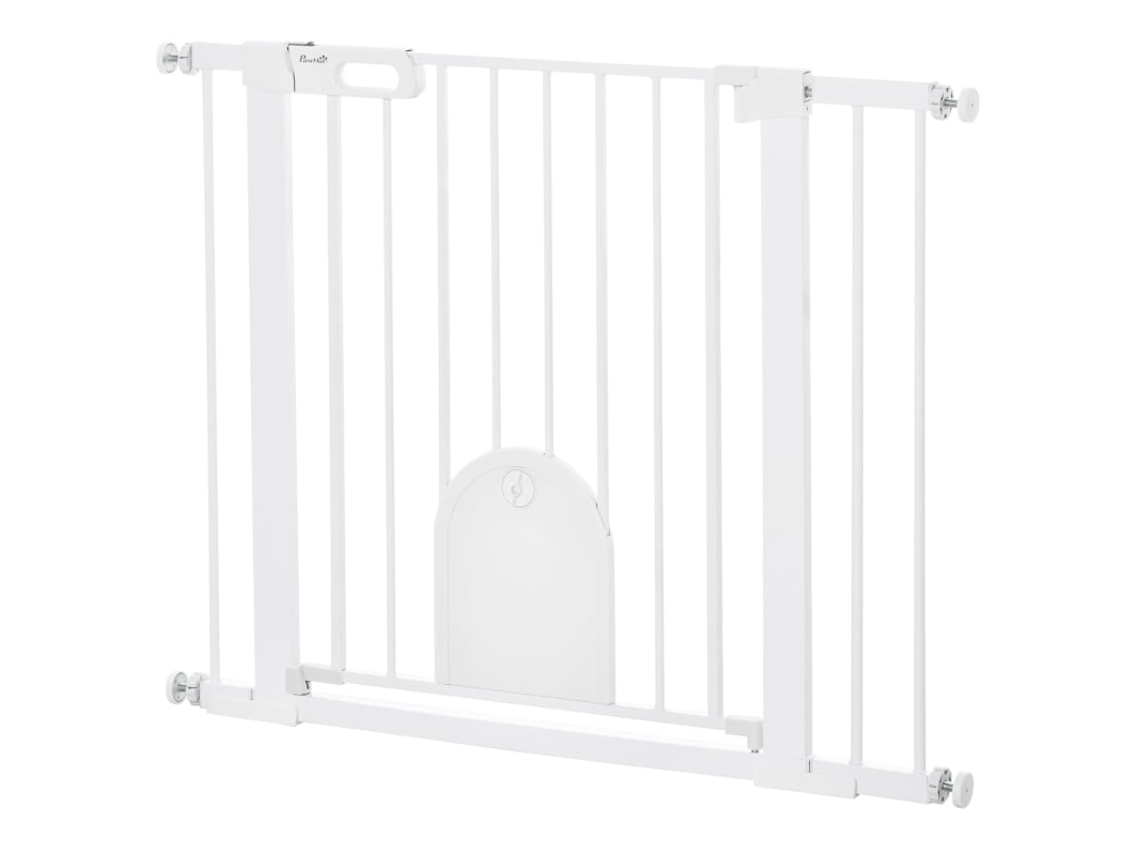 Portão Ajustável Pets Porta Pequena Aço Branco