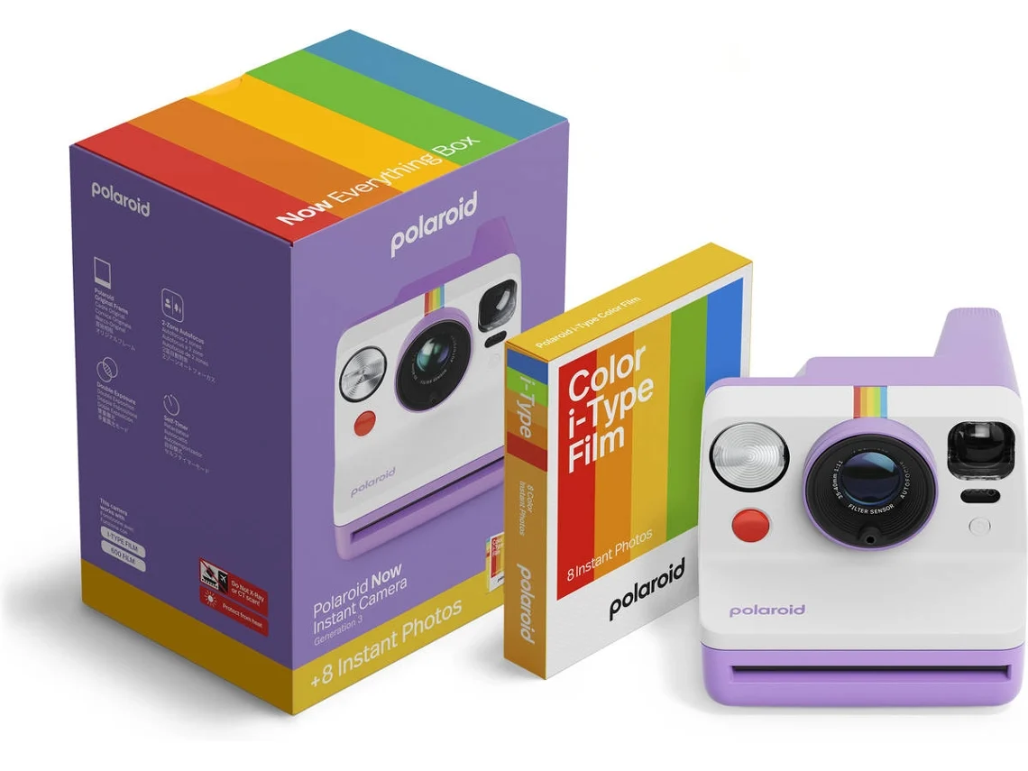 Kit Máquina Fotográfica POLAROID Now Gen 3 (Obturação: 1/200s - 94,96x102,35 mm - Roxo)