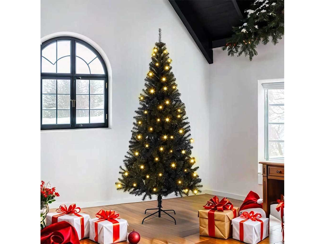 Vidaxl Árvore De Natal Preto 180 Cm Pvc