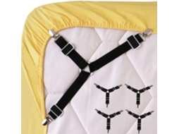 Conjunto De 4 Tiras Elásticas Triangulares Ajustáveis ​​para Fixação Lençóis, Com Presilhas Suporte, Adequadas Para Capas Colchão, Aquaforge Aquaforge