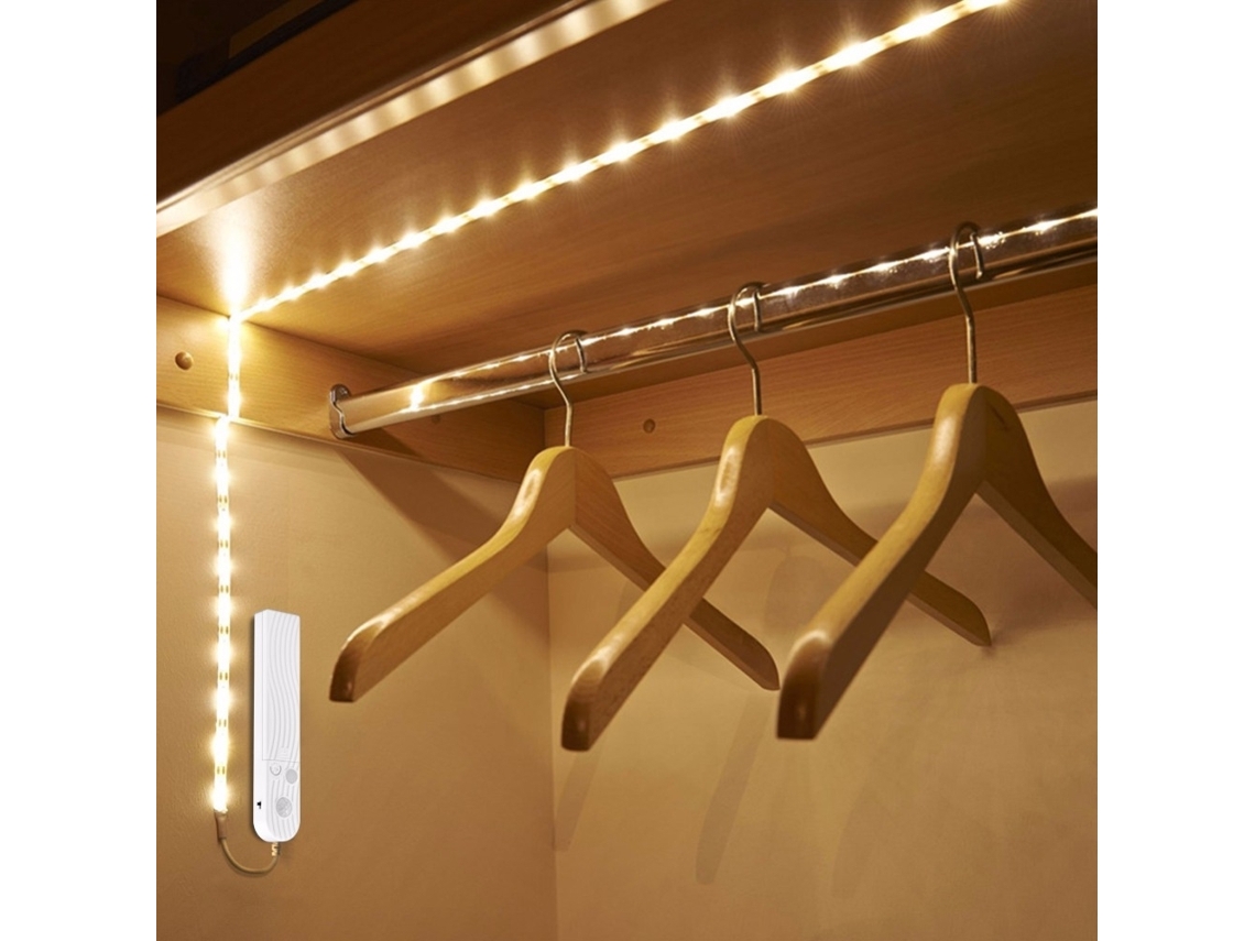 Fita Led, 3 M, Branco Quente, Sensor De Movimento, Para Decoração De Móveis, Televisão, Prateleiras E Ambientes Internos