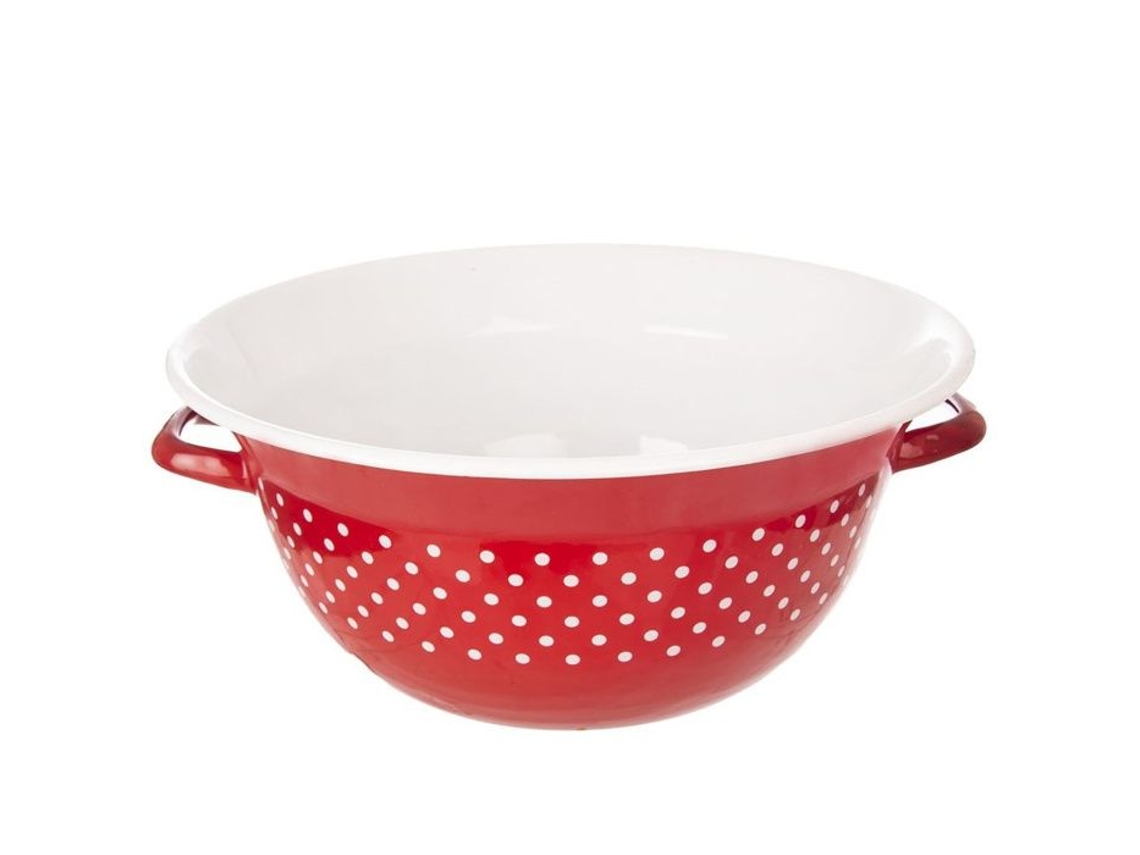 Miska De Cozinha Emaiilada Orion Vermelha Com Poás 34 Cm 9 L Aço Emaiilado