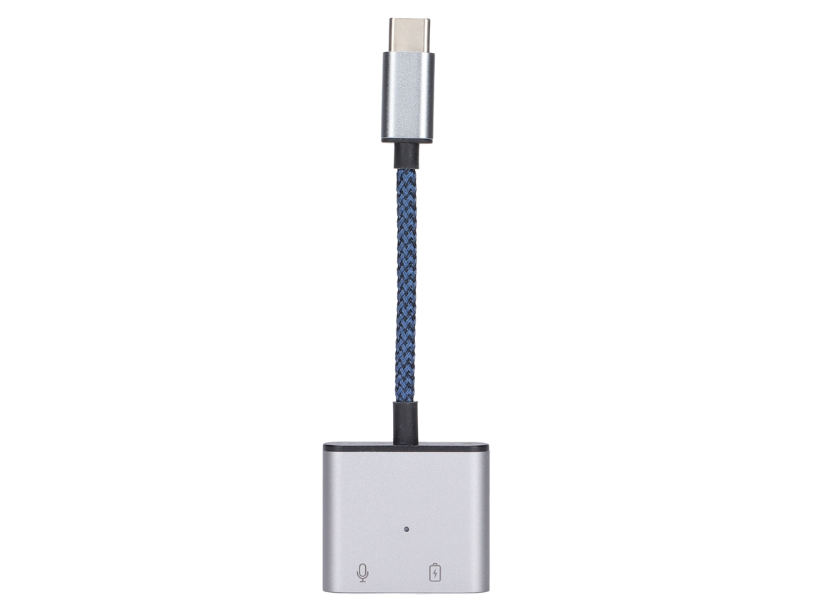 Adaptador de Áudio 2 em 1 Type C com Jack Aux e Carga Rápida Usb C Pd 60w