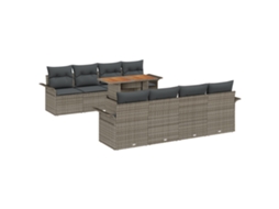 Conjunto 7 Móveis Para Exterior Vidaxl Cinzento Vime Pe (100 X 55 X 73 Cm)