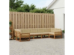 Vidaxl Conjunto De Sofás Para Exterior 7 Pcs Natural E Bege