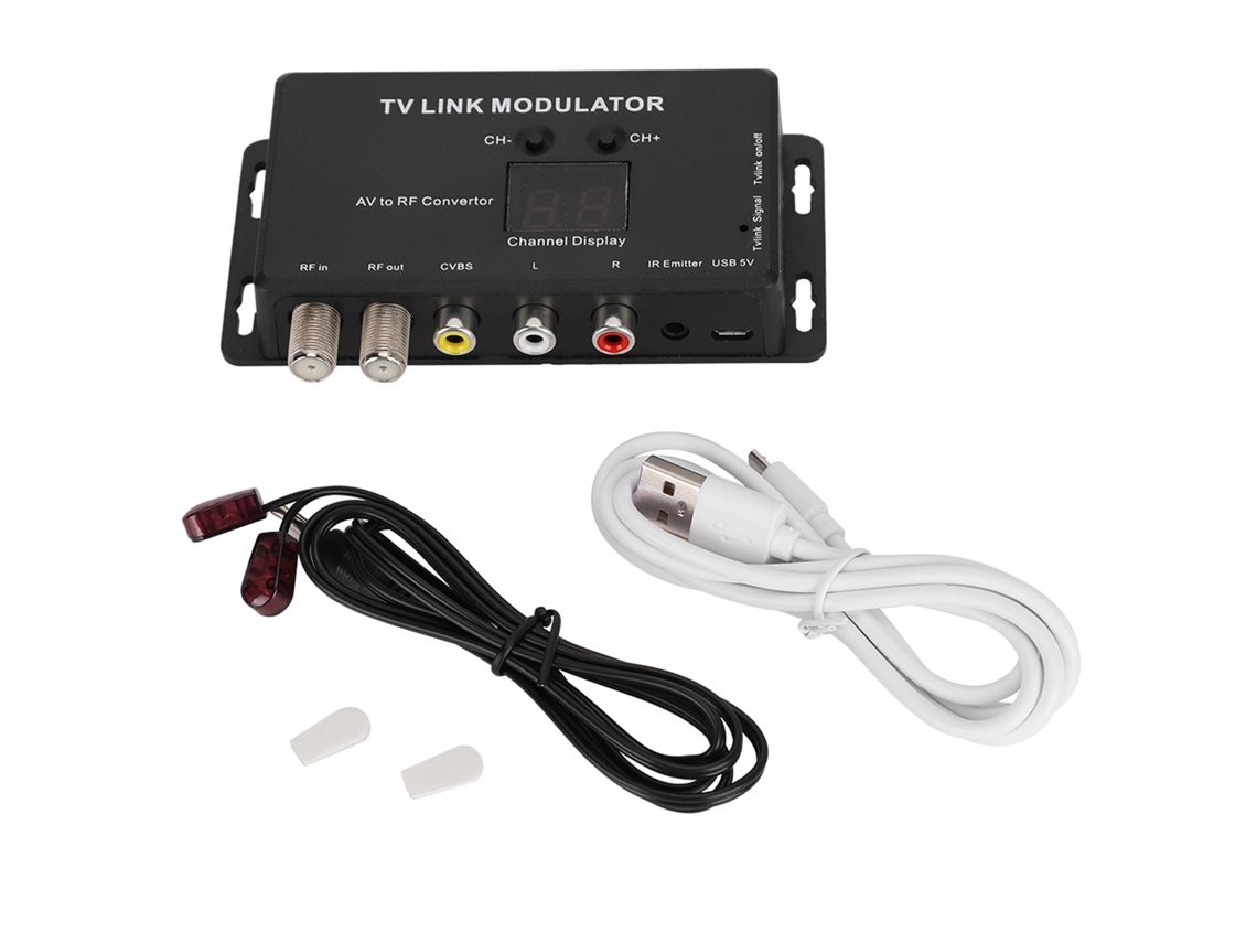 Speedy-modulador Tm70 Uhf Tv Link Conversor Av Para Rf Extensor Ir Com Display De Canal
